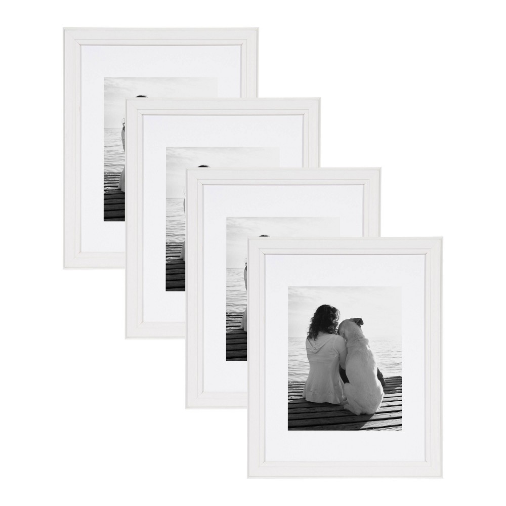 Photos - Photo Frame / Album 11" x 14" Matted to 8" x 10" Kieva Wall Frame White - Kate & Laurel All Th