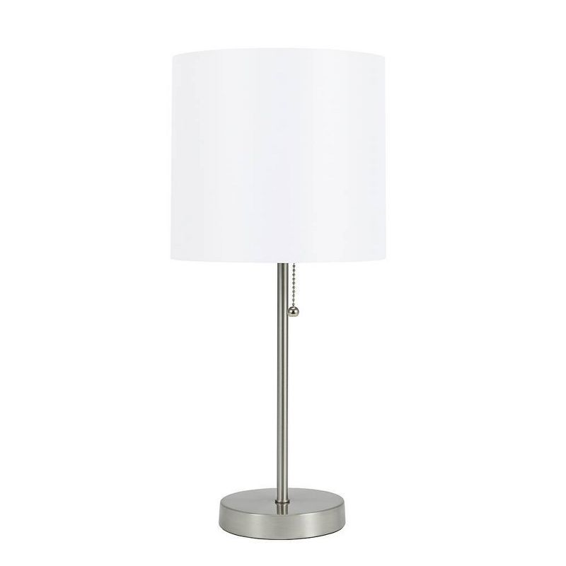 19&#34; Metal Stick Table Lamp with Pull Chain Silver - Cresswell Lighting, 1 of 10