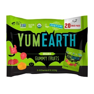 果物 yumera YumEarth Halloween Organic Gummy Fruits Candy Bag - 10oz/20ct : Target