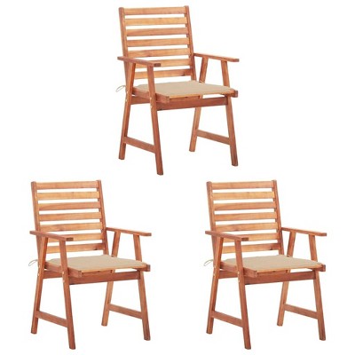 vidaXL Solid Acacia Wood Patio Dining Chairs - Weather-Resistant, Easy-to-Clean