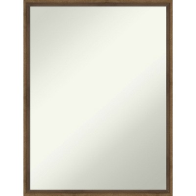 Amanti Art Wood Framed Bathroom Mirror 24x30 Inches - Salon Scoop Pewter Frame, Beveled Edge, Made In USA, Over Sink Vanity Mirror