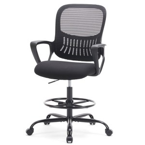 JIONJOY Ergonomic Tall Office Drafting Chair Mesh Task Chair with Fixed Arms - 1 of 3