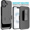 Nakedcellphone Combo for iPhone 17 - Slim Case with Stand and Belt Clip Holster - Black Tread - 3 of 4