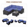 Jojoka 6 Pieces Outdoor patio Sectional Furniture PE Rattan Sofa Set, All Weather Wicker Modular Patio Conversation Couch Sets with Coffee Table - 3 of 4