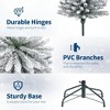 Prelit Snow Flocked Pencil Christmas Tree,Slim Artificial Xmas Tree w/Warm White Lights, Snow Branch Tips,Metal Stand for Christmas Decoration - 4 of 4