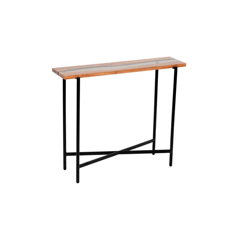 36&#34; Rivers Edge Acacia Wood and Acrylic Narrow Console/Entryway Table Brown - Alaterre Furniture, 1 of 10
