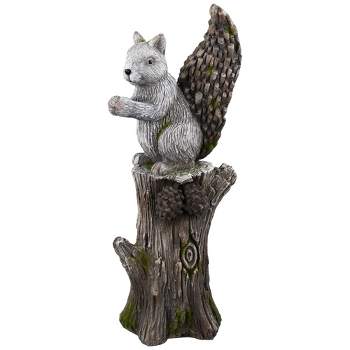 Northlight Squirrel on Tree Stump Outdoor Garden Statue - 22.75"
