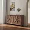 59" Sideboard Buffet Cabinet with Storage, Vintage Accent Storage Cabinet with 4 Doors, Farmhouse Coffee Bar Cabinets for Kitchen, Hallway, Entryway - 2 of 4