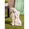 20" x 13" Magnesium Oxide Traditional Buddha Garden Sculpture Gray - Olivia & May: Indoor Resting Figure - 2 of 4