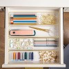 Martha Stewart 9" x 3" 8pc Plastic Stackable Office Desk Drawer Organizers with Gold Trim Clear: Drawer Organization Set - 2 of 4