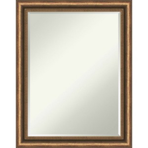Amanti Art Manhattan Bronze Narrow Petite Bevel Wood Bathroom Wall Mirror 28 x 22 in. - 1 of 4
