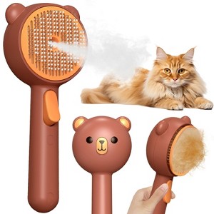 BABYYER Cat Steam Brush with 2 Spray Levels & Release Button, for Shedding Grooming, Pet Hair Removal Comb - 1 of 4