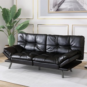 Dyonery 71" Convertible Futon Sofa Bed,Modern Futon Couch,Memory Foam Folding Loveseat Sofa Bed, for Living Room,Office - 1 of 4