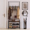 Hall Tree with Shoe Bench, Coat Rack Storage Bench with 4-in-1 Shelf and 8 Hooks, Entryway Organizer for Hallway, Bedroom - 2 of 4