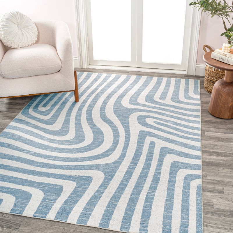 JONATHAN Y Maze Abstract Two-Tone Low-Pile Machine-Washable Area Rug, 4 of 13