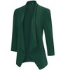 Women's Collarless Blazer 3/4 Sleeve Split Back Jacket Buttonless Office Casual Coat - 4 of 4