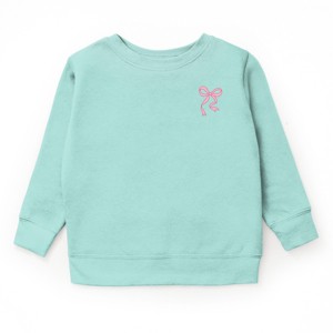 The Juniper Shop Pink Bow Outlined Youth Sweatshirt - 1 of 2