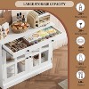 Kitchen Storage Cabinet, 2 Glass Door Buffet Sideboard, Wooden Drawer, MDF Back Panel, Modern Coffee Bar Cabinet with Adjustable Shelf - 3 of 4