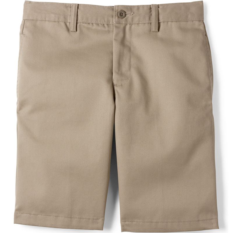 Lands' End School Uniform Kids Cotton Plain Front Chino Shorts, 1 of 4