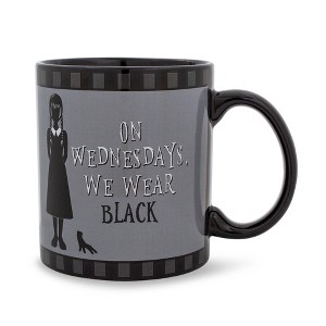 Silver Buffalo Addams Family Wednesday "On Wednesdays, We Wear Black" 20-Ounce Ceramic Mug - 1 of 4