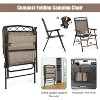 Set of 2 Patio Folding Chairs Sling Portable Dining Chair Set with Armrest - 3 of 4