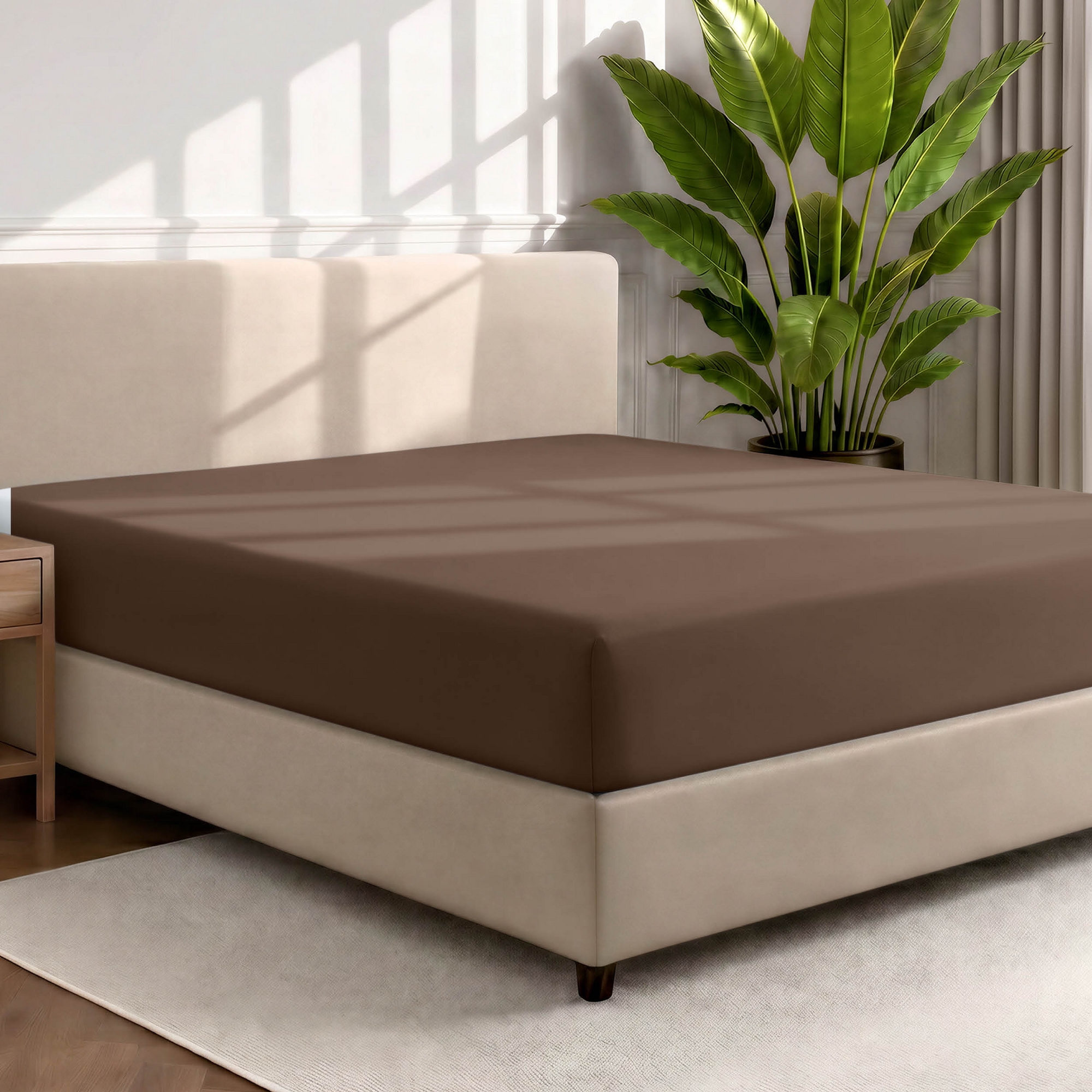 Ultra Soft Brushed Easy Care Fitted Sheet by Bare Home - Full, Cocoa