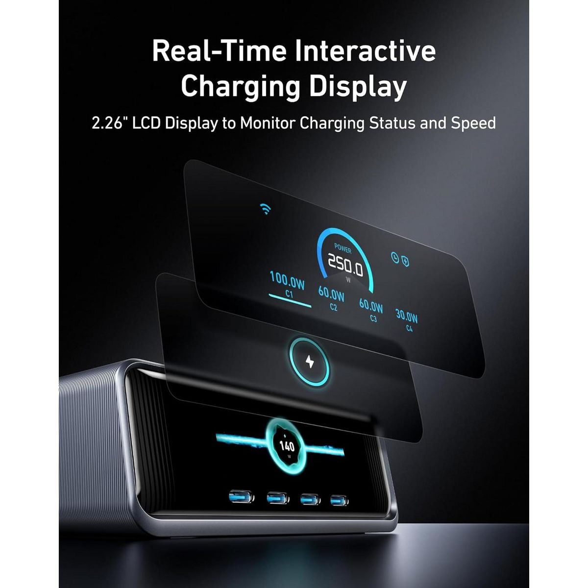 Anker Prime Charging Station, 250W 6-Port GaN USB C Charger - thumbnail 3