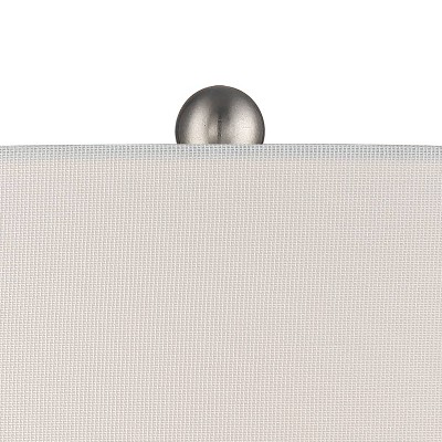 Patrick 26" Gray and White Ceramic Table Lamp Set with Fabric Shades