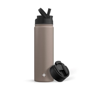 JoyJolt Stainless Steel Water Bottle with Flip Lid & Sport Straw Lid - 22 oz Hot/Cold Vacuum Insulated Stainless Steel Water Bottle - 1 of 4