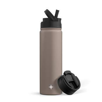 Involve & Evolve Insulated Water Bottle with 3 Lids (Straw Lid) Kids  Reusable Double Walled Stainless Steel Flask Metal Thermos 12oz 17oz 20oz  25oz (25 oz, Bare Yellow) 