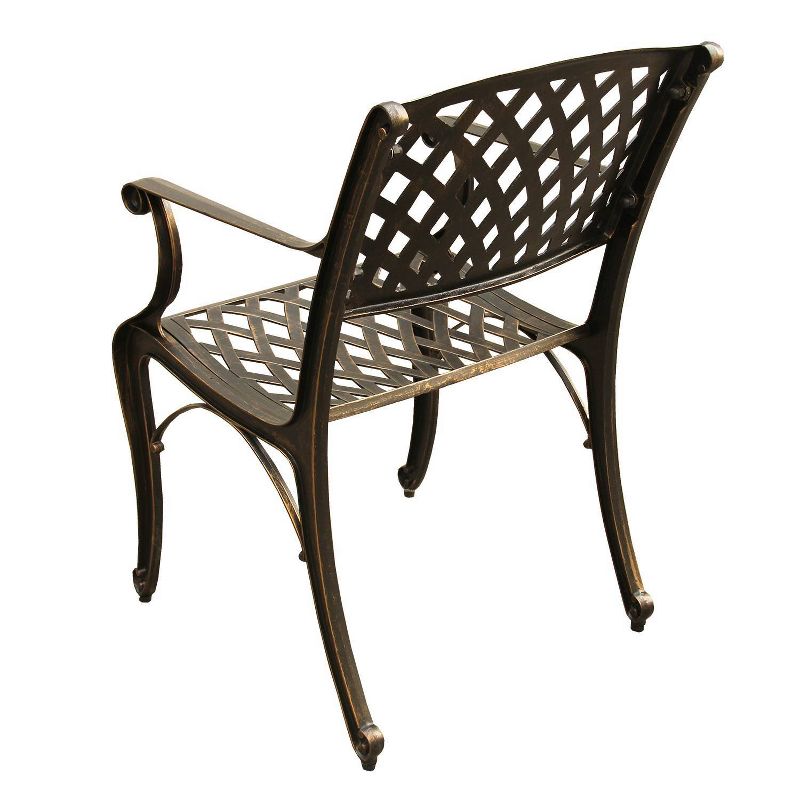 Modern Outdoor Mesh Lattice Aluminum Dining Chair - Bronze - Oakland Living, 5 of 10