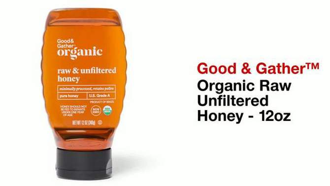 Organic Raw Unfiltered Pure Honey - 12oz - Good &#38; Gather&#8482;, 2 of 5, play video