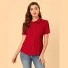 INSPIRE CHIC Women's Sweet Ruffle Trim Peter Pan Collar Button-Down Shirt - 2 of 4