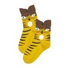 Wrapables Novelty Animal Print Crew Socks (Set of 5), Oh My Kitty - 3 of 4