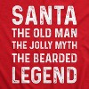 Mens Santa The Old Man The Jolly Myth The Bearded Legend T Shirt Funny Christmas Party Tee - Crazy Dog Men's T Shirt - 2 of 4
