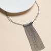 SOHI Women's Metallic Silver The Hanging Chain Bar Lariat Necklace - 3 of 4