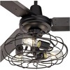 60" Casa Vieja Turbina Modern Industrial Indoor Outdoor Ceiling Fan with 3-Light LED Remote Control Matte Black Cage Damp Rated for Patio Exterior - 3 of 4