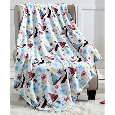 Extra Cozy and Comfy Microplush Throw Blanket (50" x 60")Sea Life