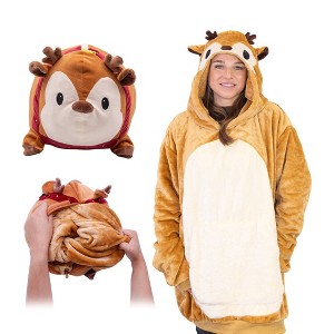 Reindeer Snugible Blanket Hoodie & Pillow - 1 of 4