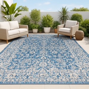 Palazzo Vine and Border Textured Weave Indoor/Outdoor Area Rug  - JONATHAN Y - 1 of 4