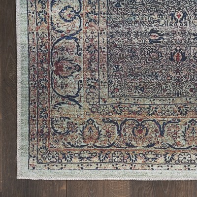 Emerald Vintage Flatwoven 5' x 7' Synthetic Easy Care Rug