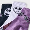 Women's Nightmare Before Christmas 3pk Mid Crew Socks - Black/White/Purple 4-10 - 3 of 3