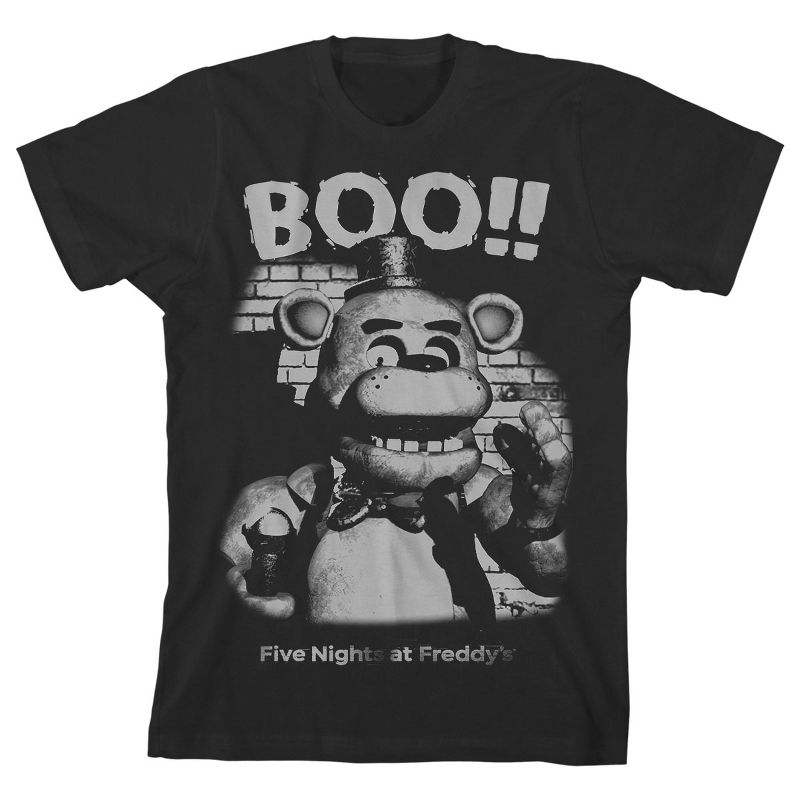 Five Nights at Freddy's Halloween Boo Boy's Black T-shirt, 1 of 4
