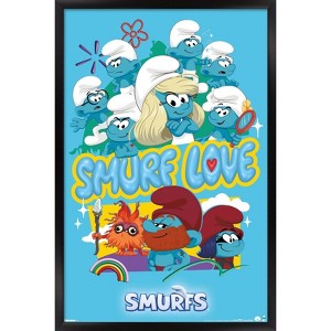 Trends International Smurfs (2025) - Smurf Love Framed Wall Poster Prints - 1 of 4