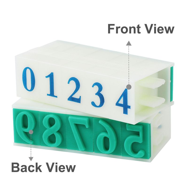 Unique Bargains Detachable Plastic Rubber 10 Numeral 0-9 Combination Number Stamp Set, 2 of 7