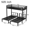 Lycvki Black Metal Triple Bunk Bed, Twin over Twin & Twin Beds for 3 - 4 of 4