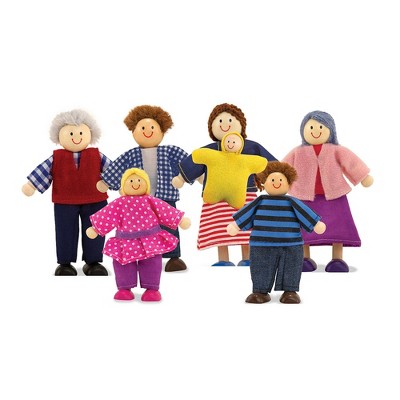 7 Family Figures Miniature House Dress-up Mom, Details about   Wooden Black Dollhouse People