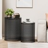 Naysaye Patio End Tables Set of 2 Round Metal Mesh Design End Tables for Patio Deck Garden Poolside, Black, 14.5"*14.5"*19.25" - 4 of 4