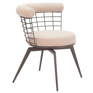 Zuo Saku Swivel Dining Chair Beige & Brown - 1 of 4