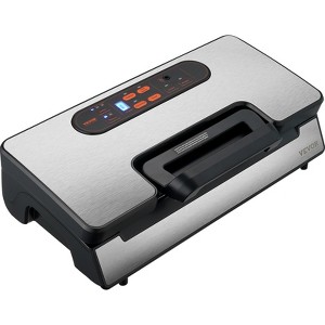 VEVOR Vacuum Sealer Machine, 90Kpa 130W Powerful Dual Pump and Dual Sealing, with Built-in Cutter, with Seal Bag and External Hose,Silver - 1 of 4
